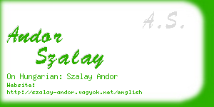 andor szalay business card